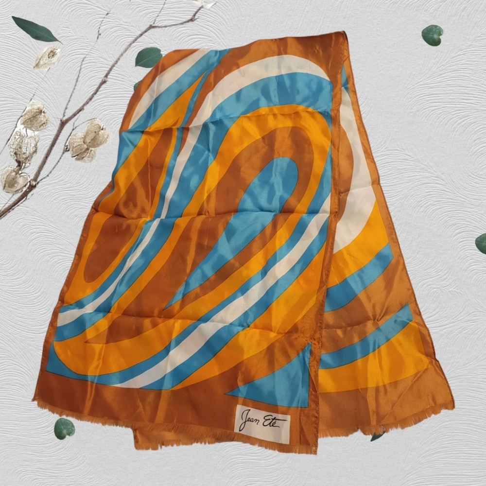 Vintage Mid-Century Jean Ete Abstract Print Scarf
